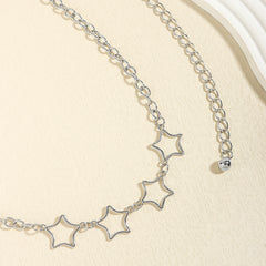 Simple Fashion Men And Women Star Metal Waist Chain Sexy Cutout Five-pointed Star Body Chain Jeans Dress Accessories